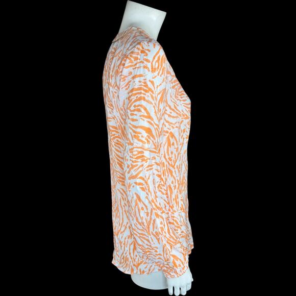 SUSAN GRAVER Passport Top XXS Tangerine Twist Zebra Print Rayon Blend RN81893 - Picture 6 of 14